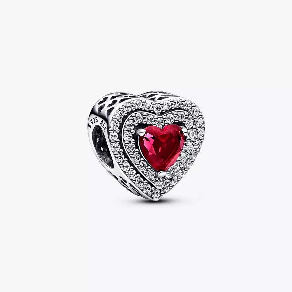 pandora parlayan yükseltilmiş kalp küpe 799218c02