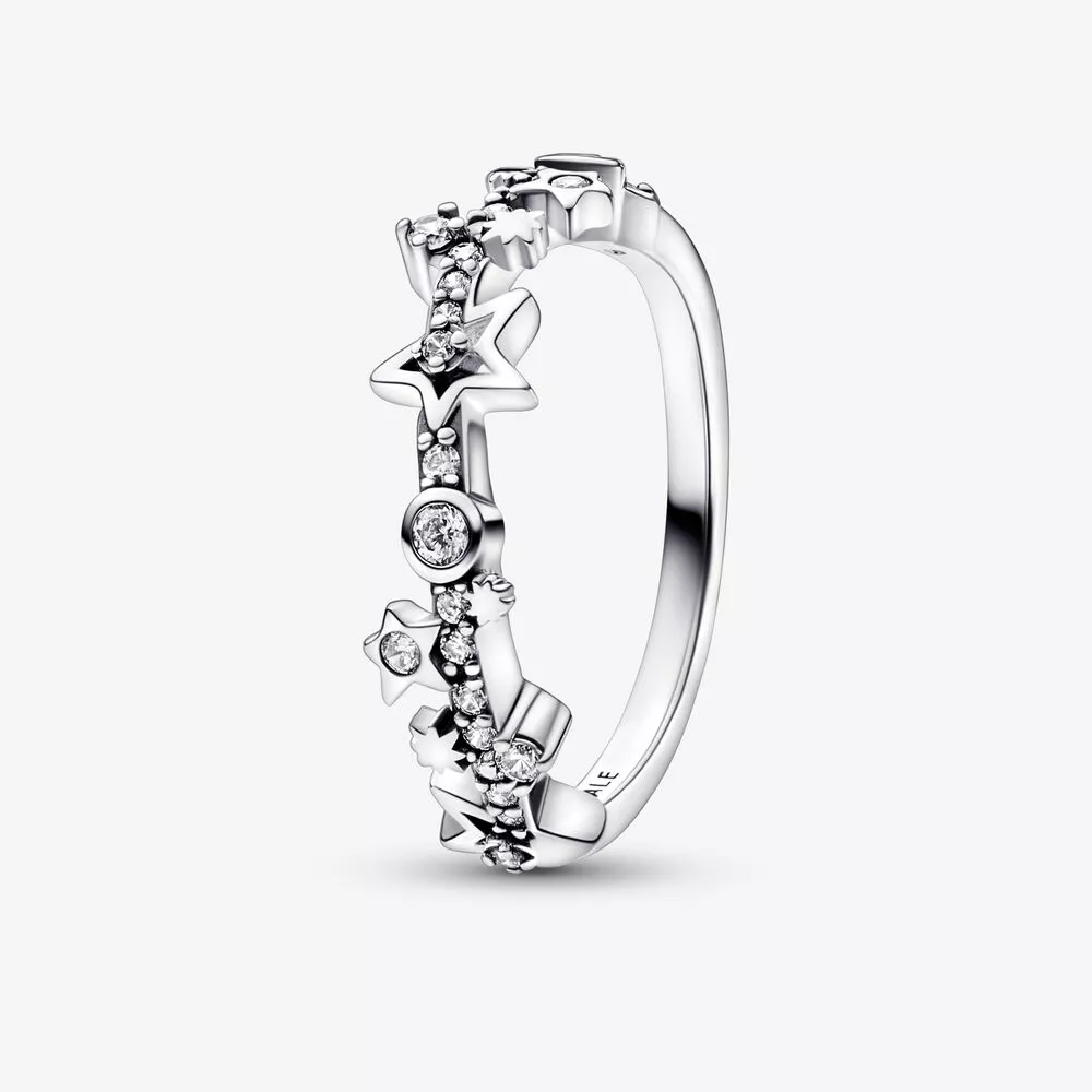 pandora süt yolu gümüş yüzük açık kübik zirkonya taşlarıyla 192586c01