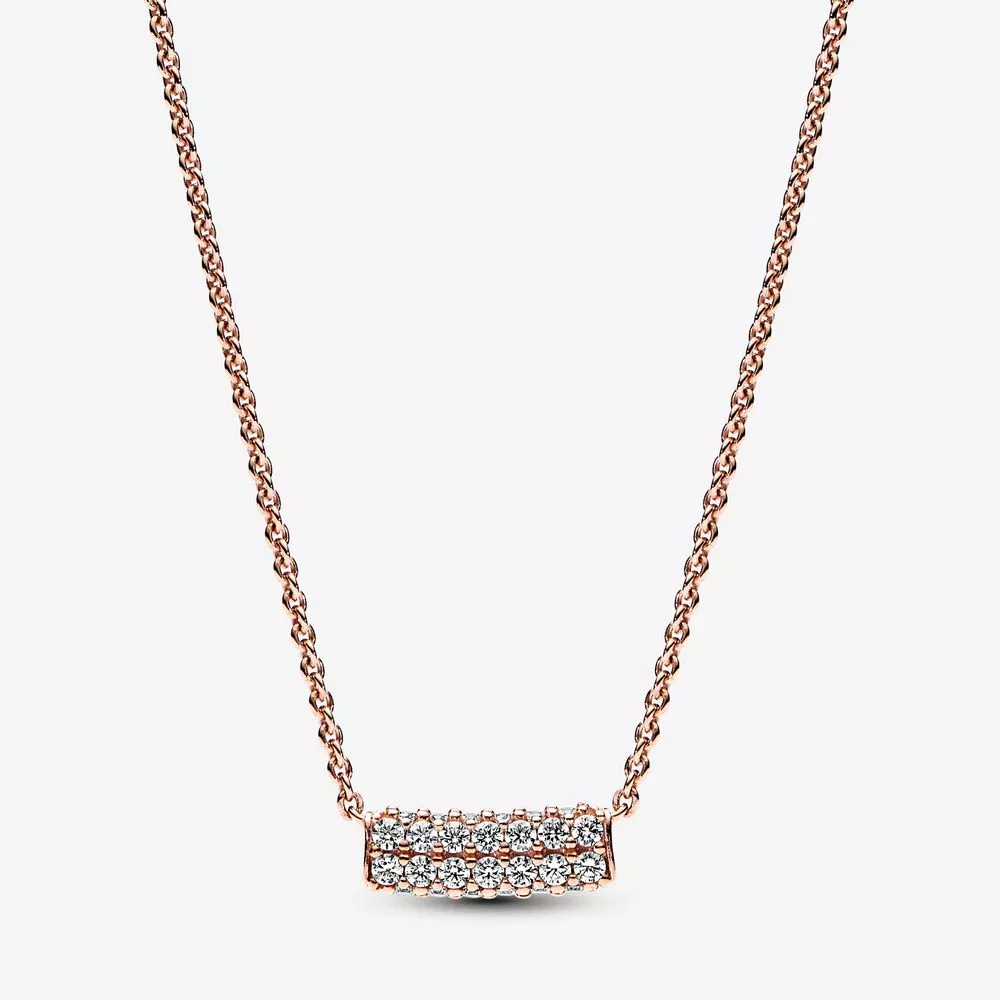 pandora timeless pavé çift sıralı bar kolye 382621c01 45
