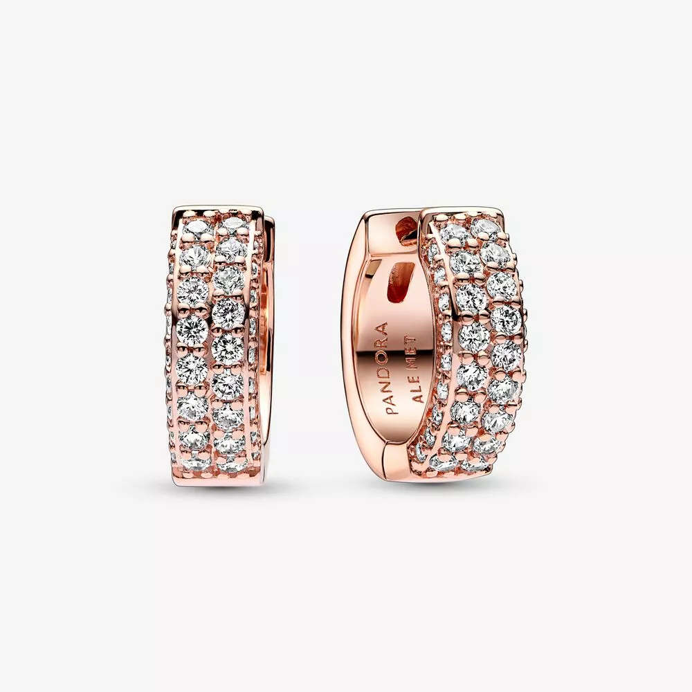 pandora zamansız pavé çift sıra halka küpe 282622c01