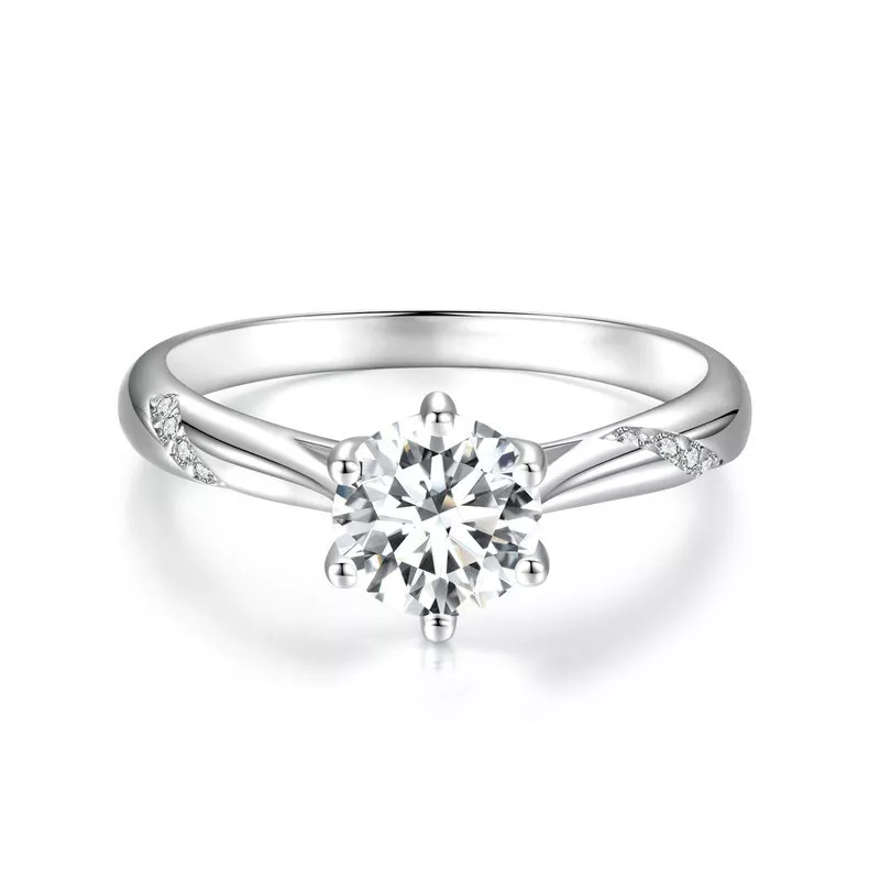 pandora stil basit moissanite yüzük bir sertifika msr003