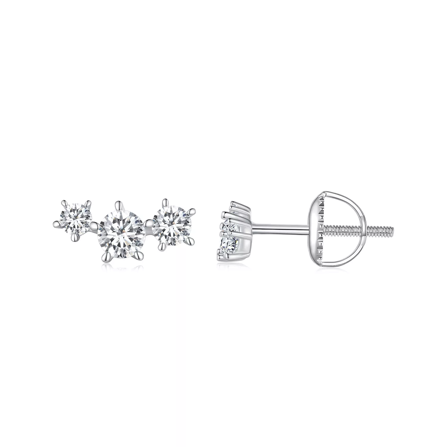 pandora stil moissanite küpe bir sertifika mse034