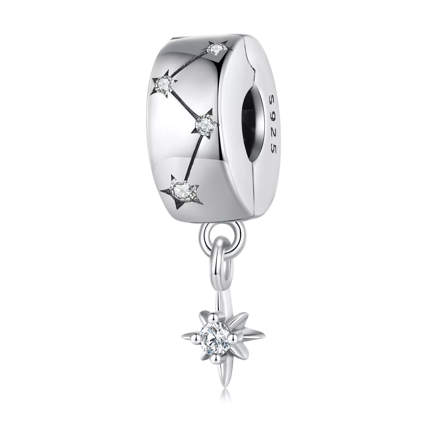 pandora stil yıldız patlaması dairesel klips bsc808