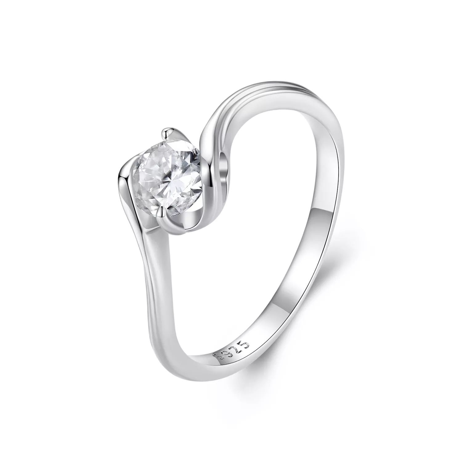 pandora stili 0.5 karat moissanit yüzük bir sertifika msr040