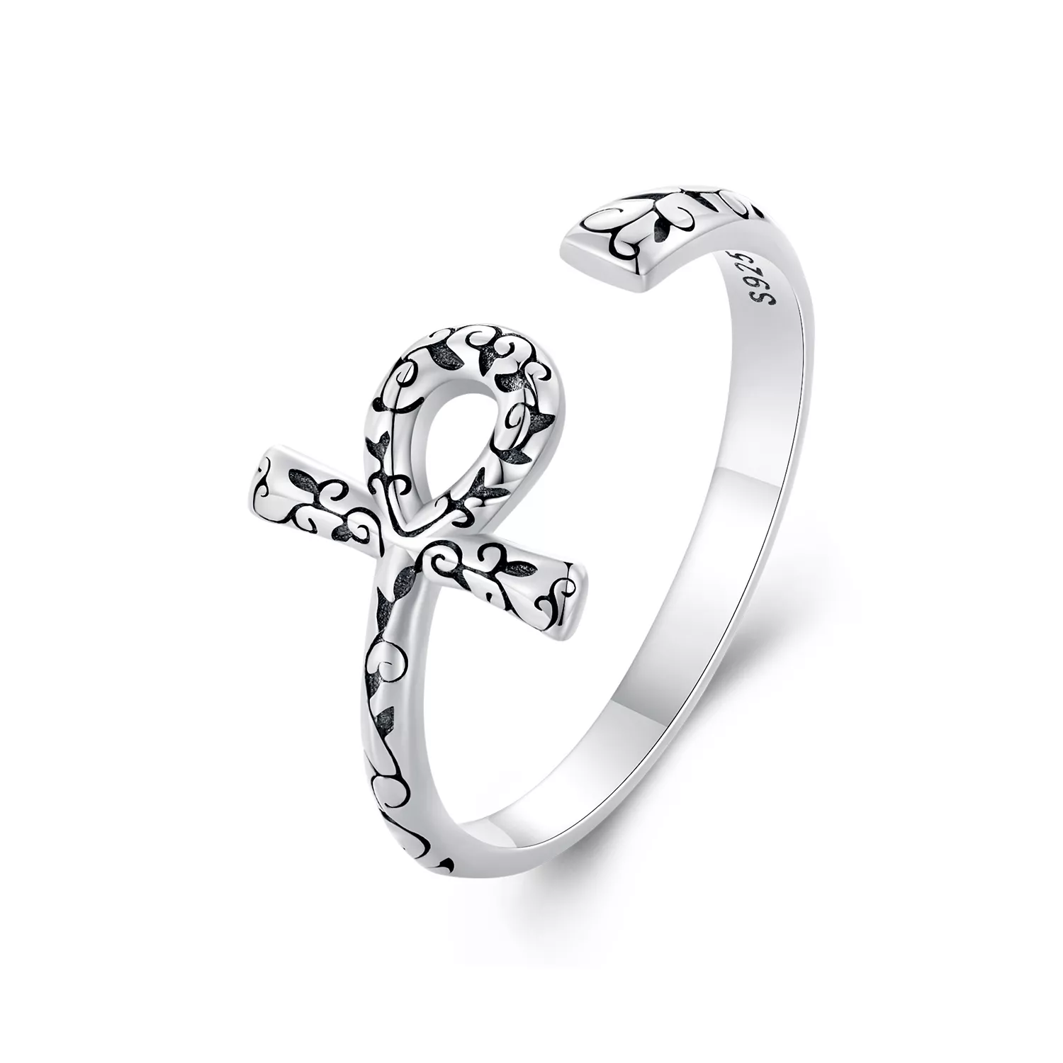 pandora stili ankh haç açık yüzük scr972 e