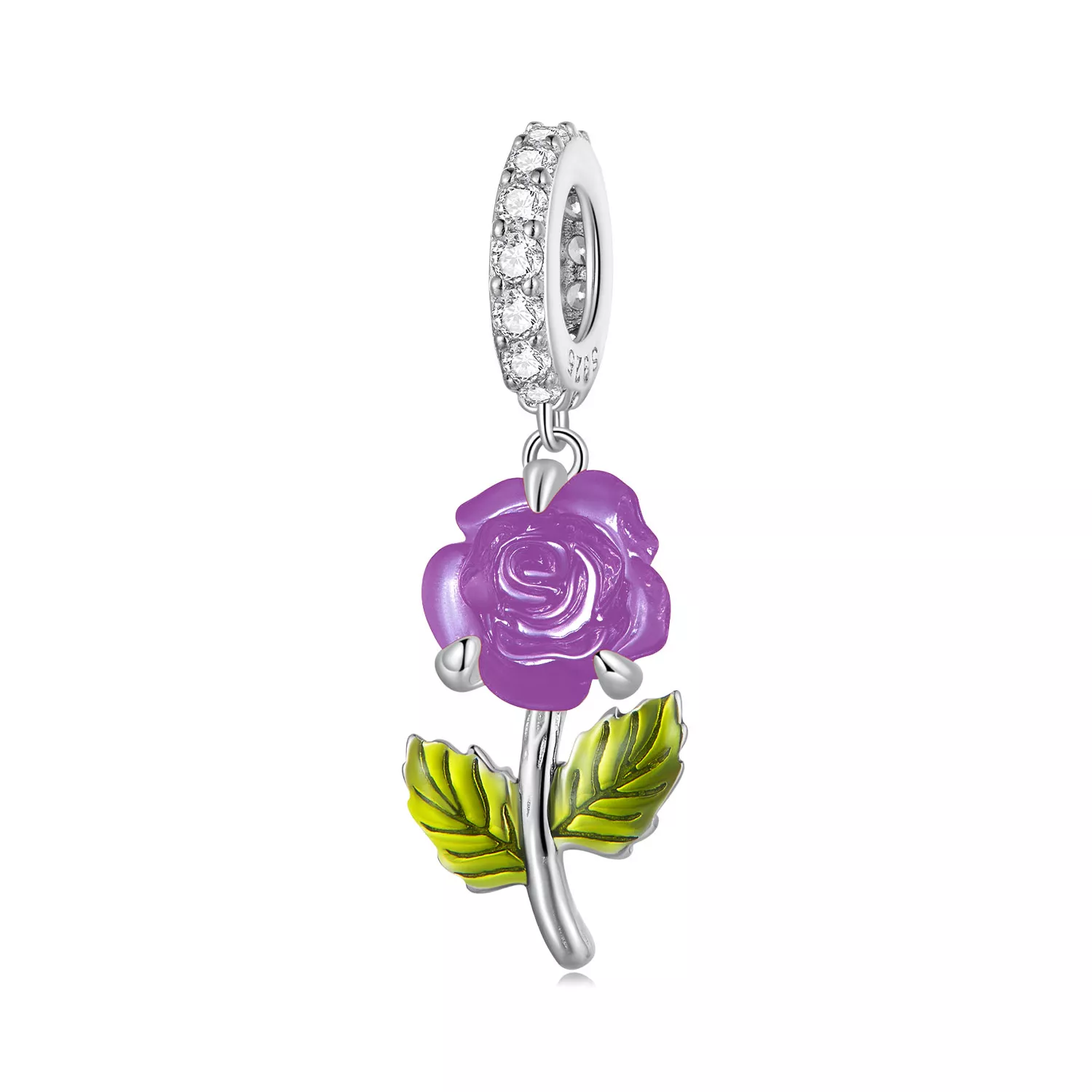 pandora stili kristal gül sallantı bsc824 vt