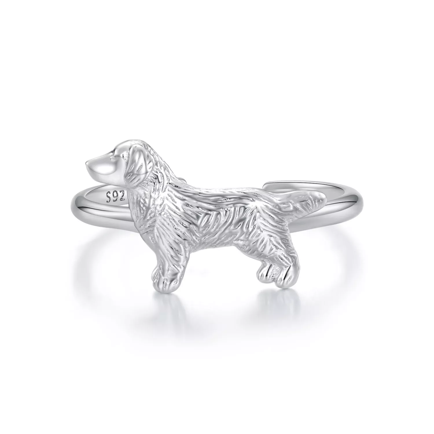 pandora stili küçük golden retriever yüzük scr952