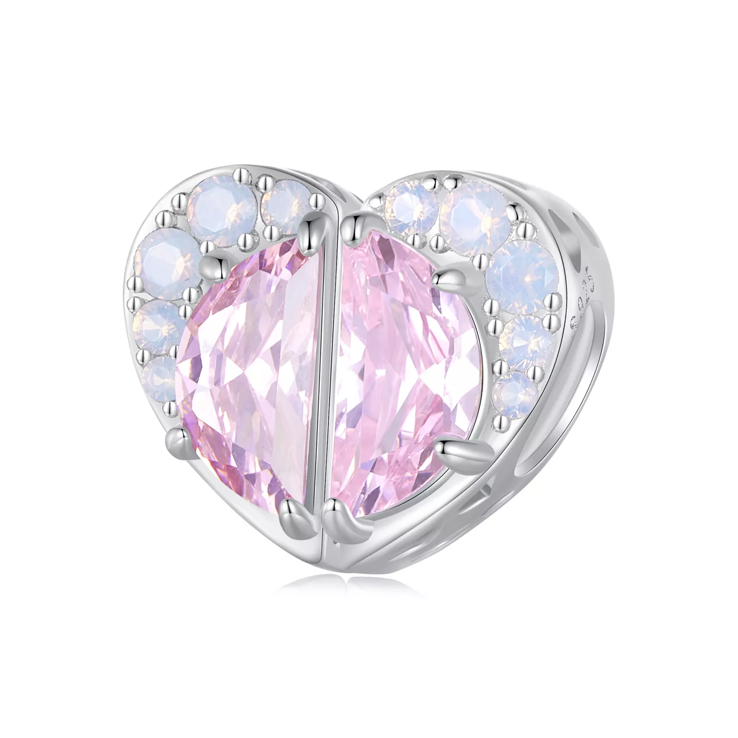 pandora stili pembe kardeşler kalp kolye scc2641