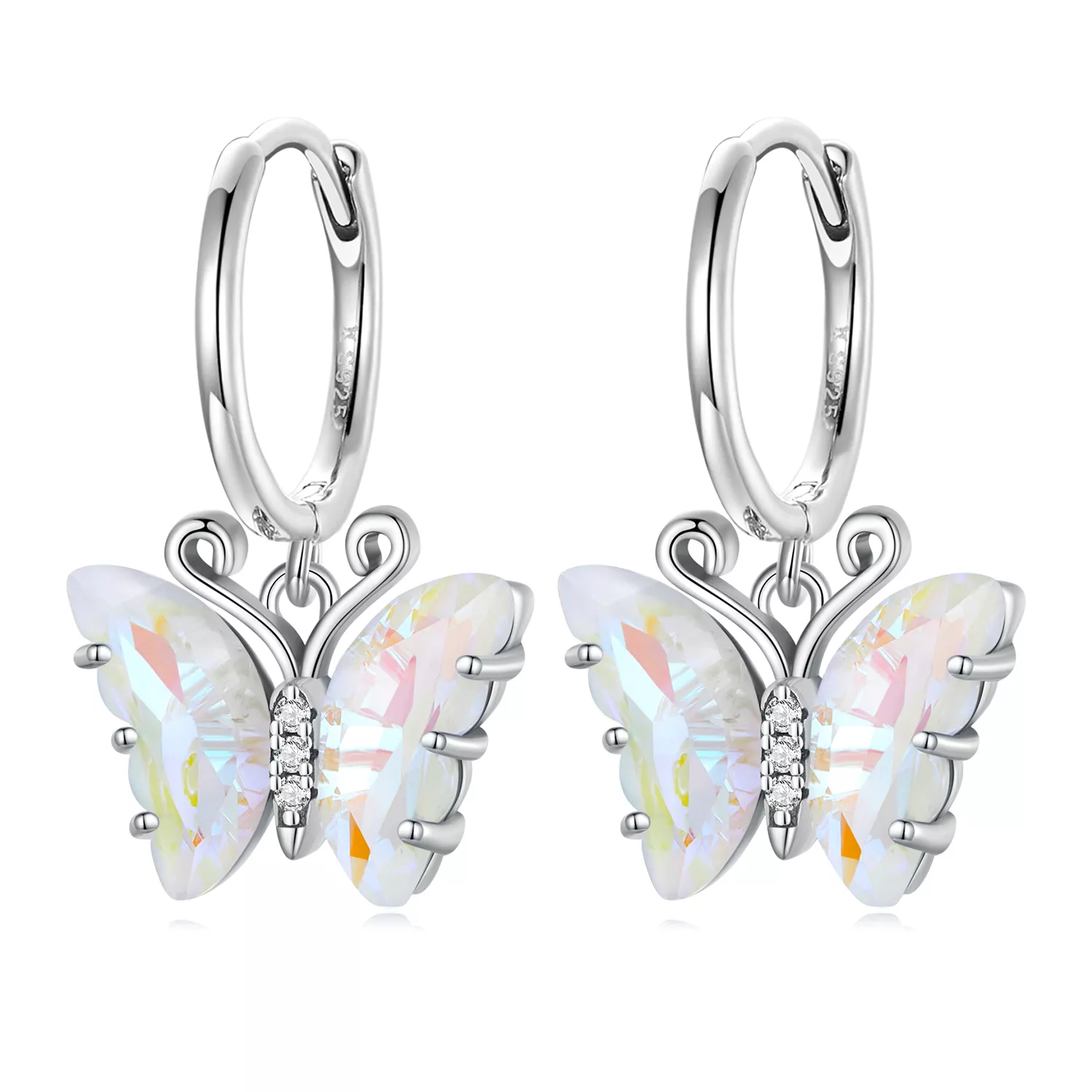 pandora stili senfoni kelebek halka küpeler sce1588 cf