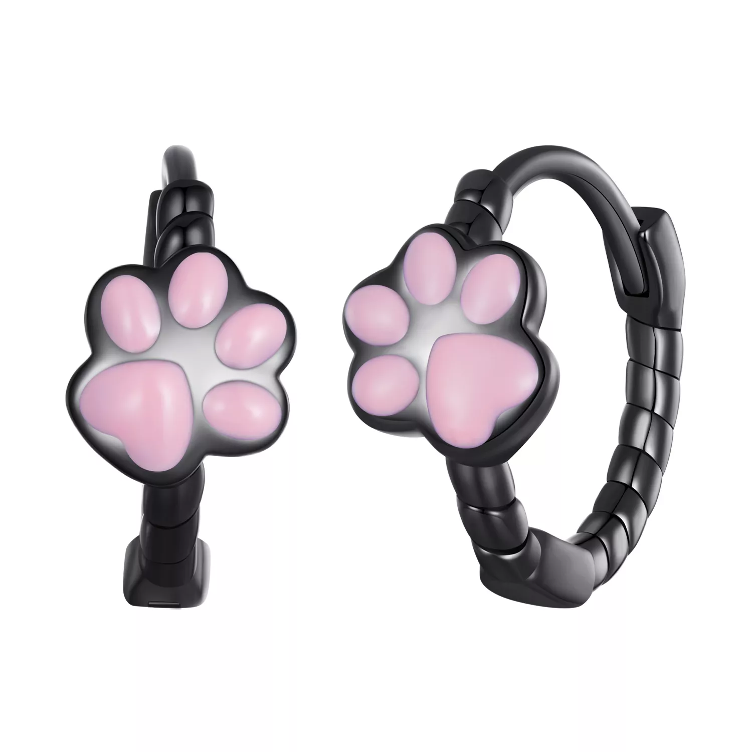 pandora stili siyah kedi pençesi yüzük küpe sce1576