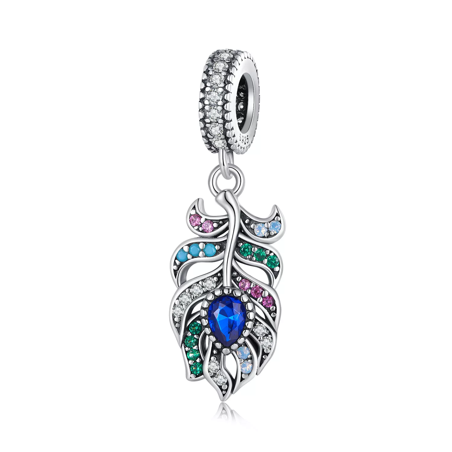 pandora stili tavuskuşu tüyü sallantı scc2590