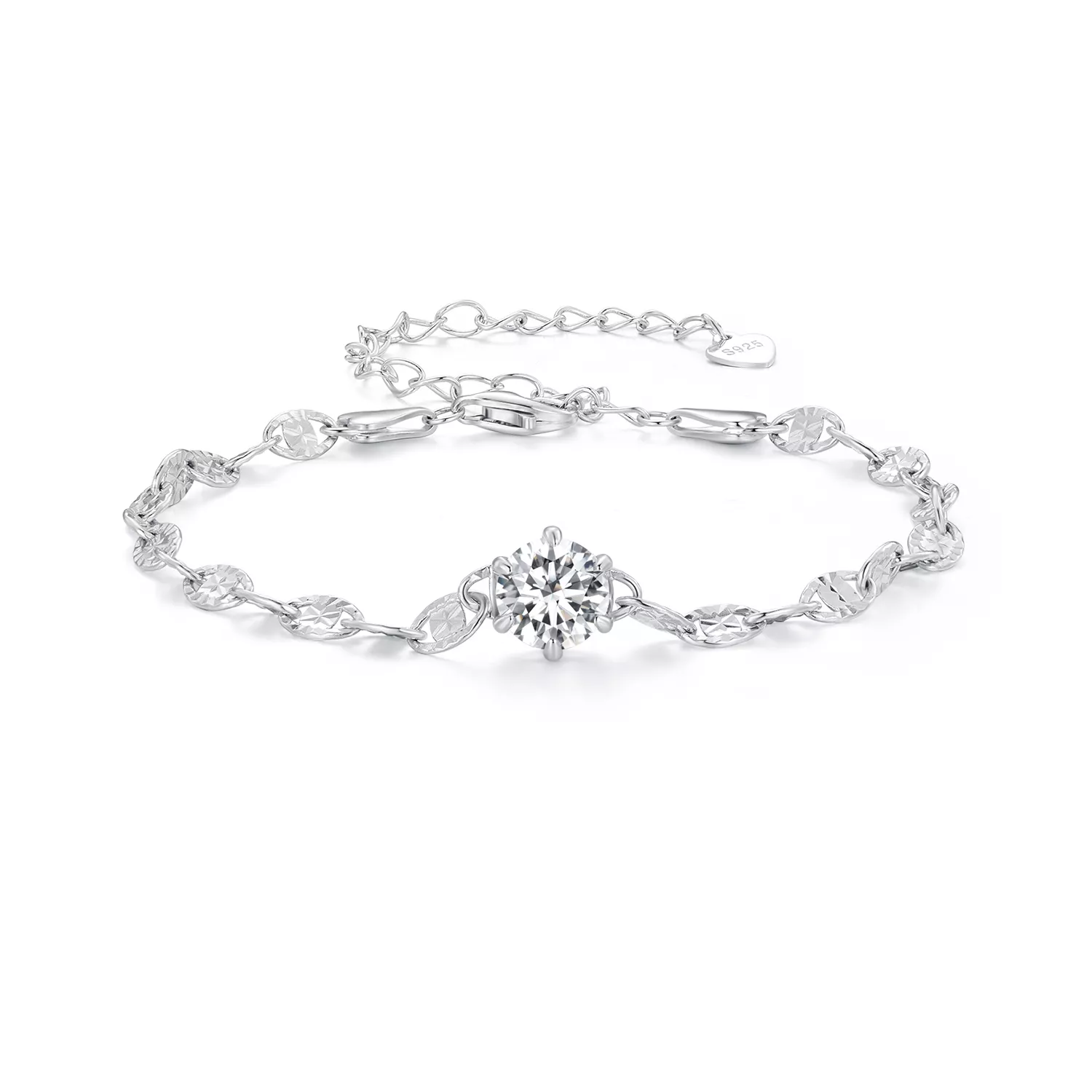 pandora stili zirkon i̇nce parıltılı zincir bilezik bsb142