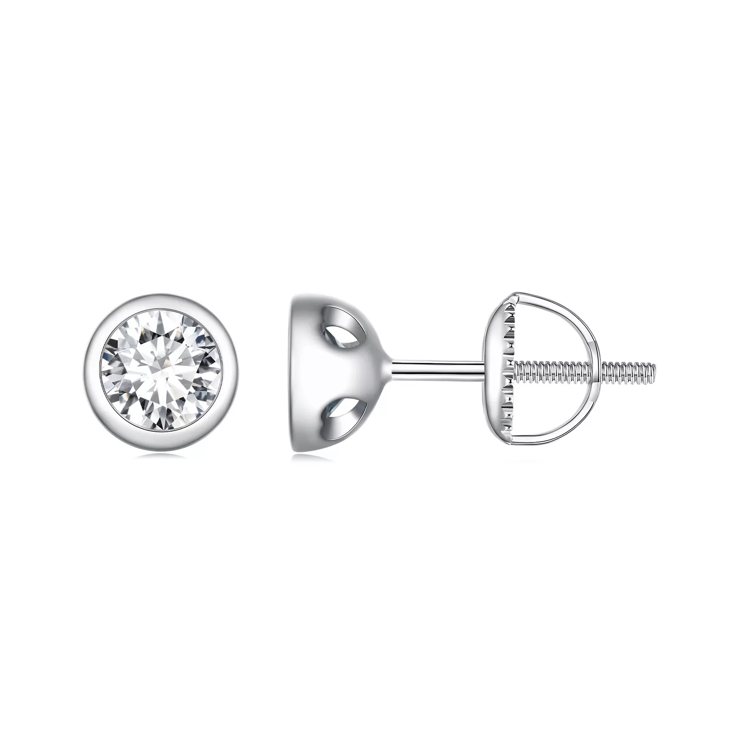 pandora stili çerçeve ile monteli moissanite küpe mse026