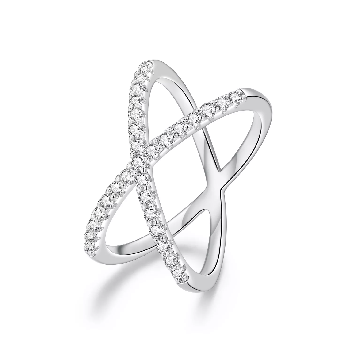 pandora stili çift katlı moissanite yüzük bir sertifika msr036