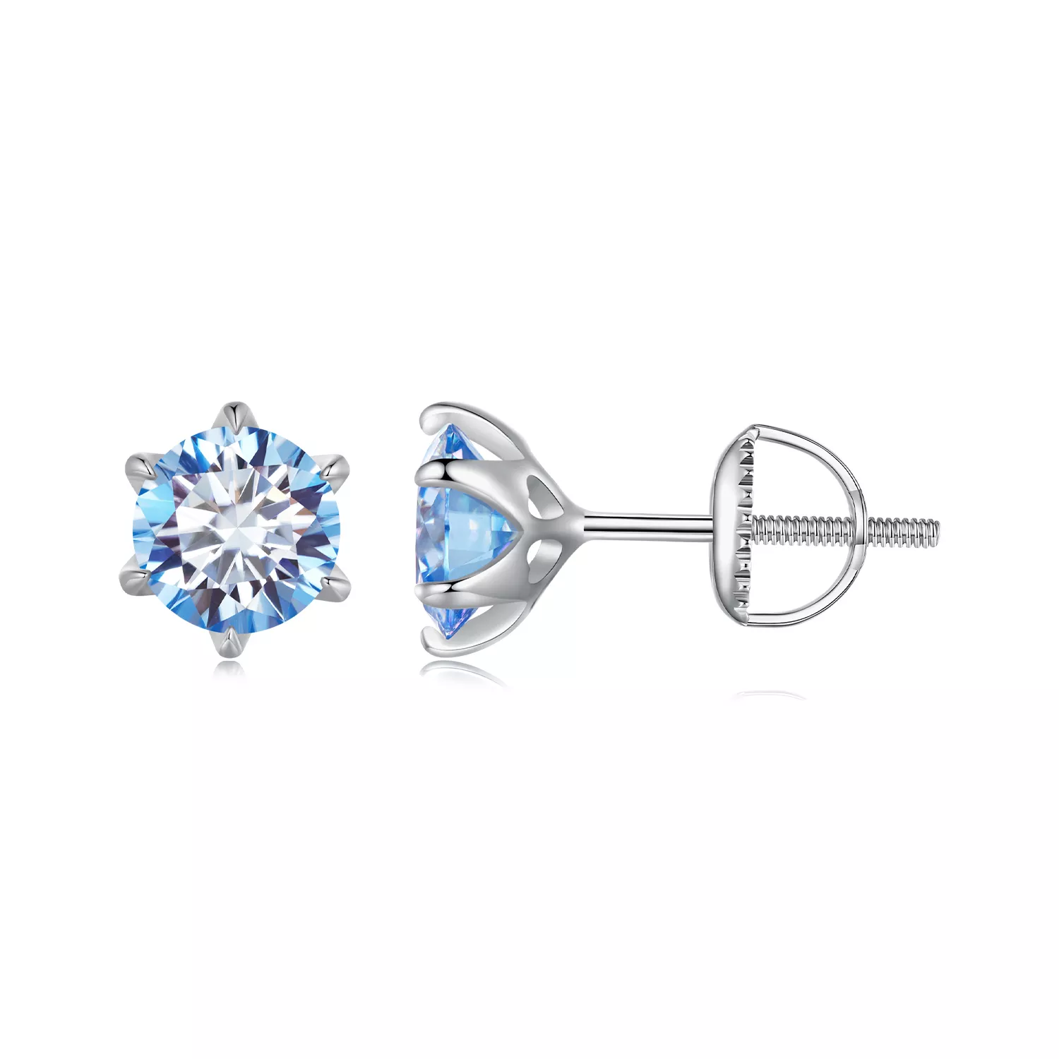pandora tarzı akvamarin moissanite küpe mse025 llb