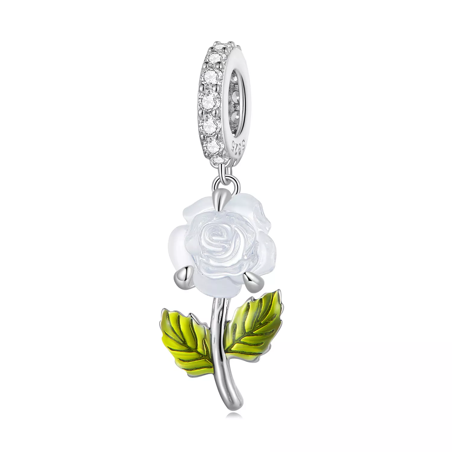 pandora tarzı kristal gül sallantı bsc824