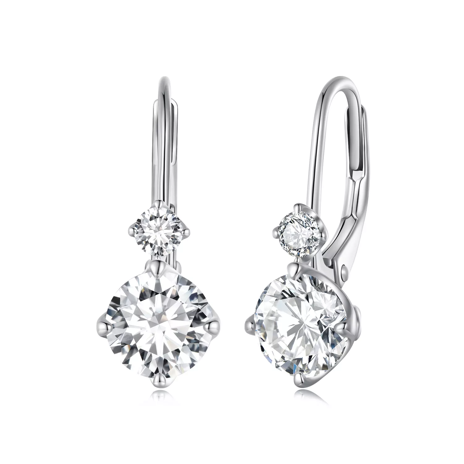 pandora tarzı moissanite halka küpe i̇ki sertifika mse031