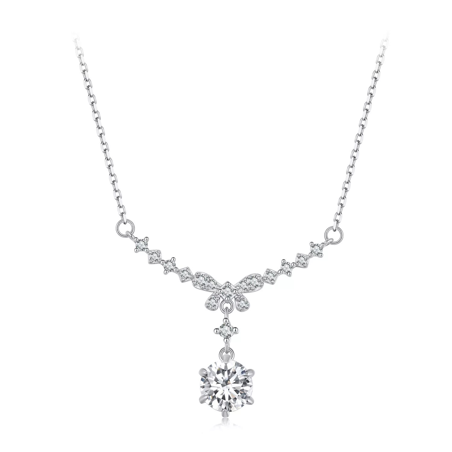 pandora tarzı moissanite kolye bir sertifika msn020