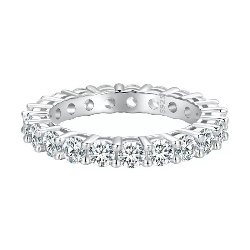 pandora tarzı parlayan moissanite yüzük bir sertifika msr020