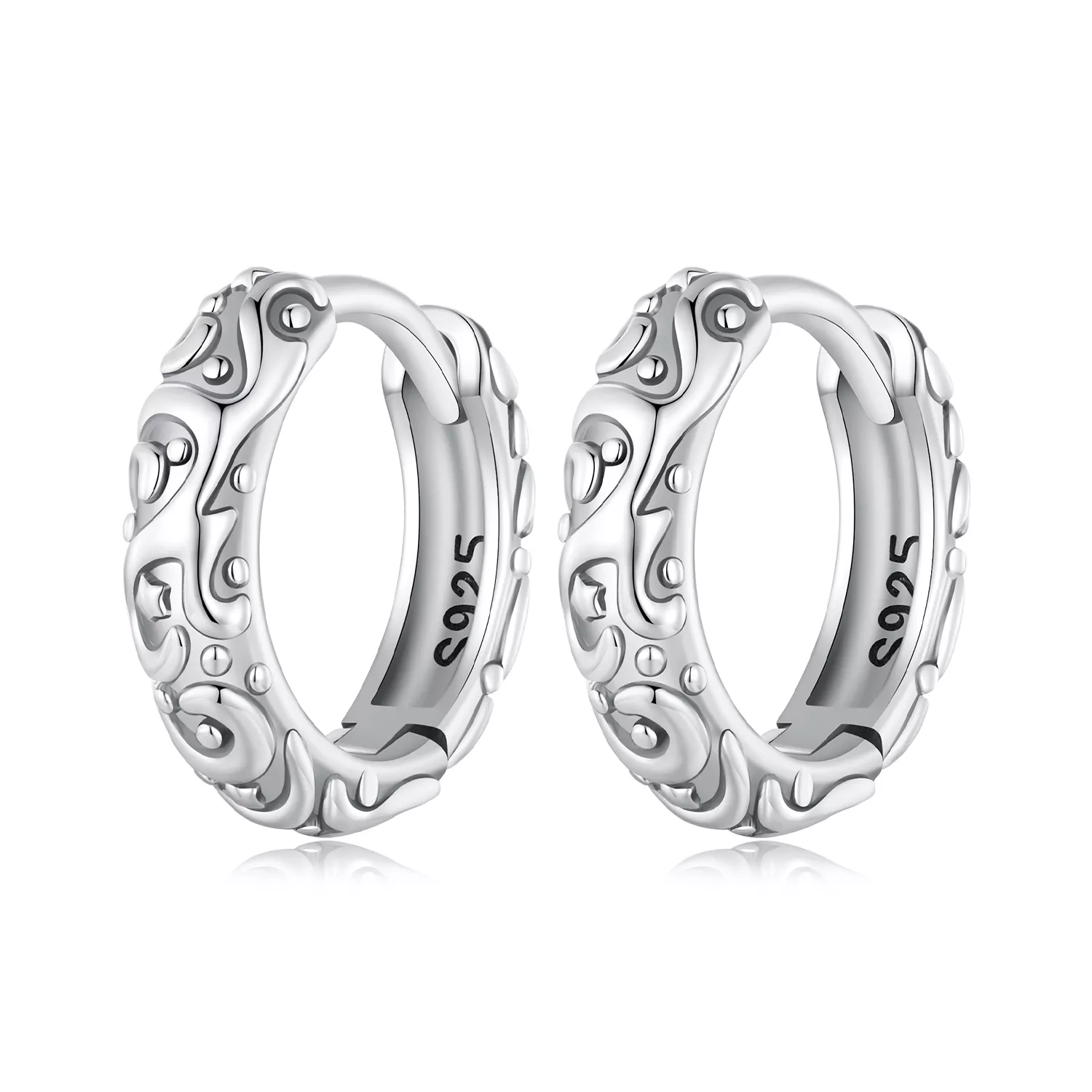 pandora tarzı retro desenli küpe sce1659