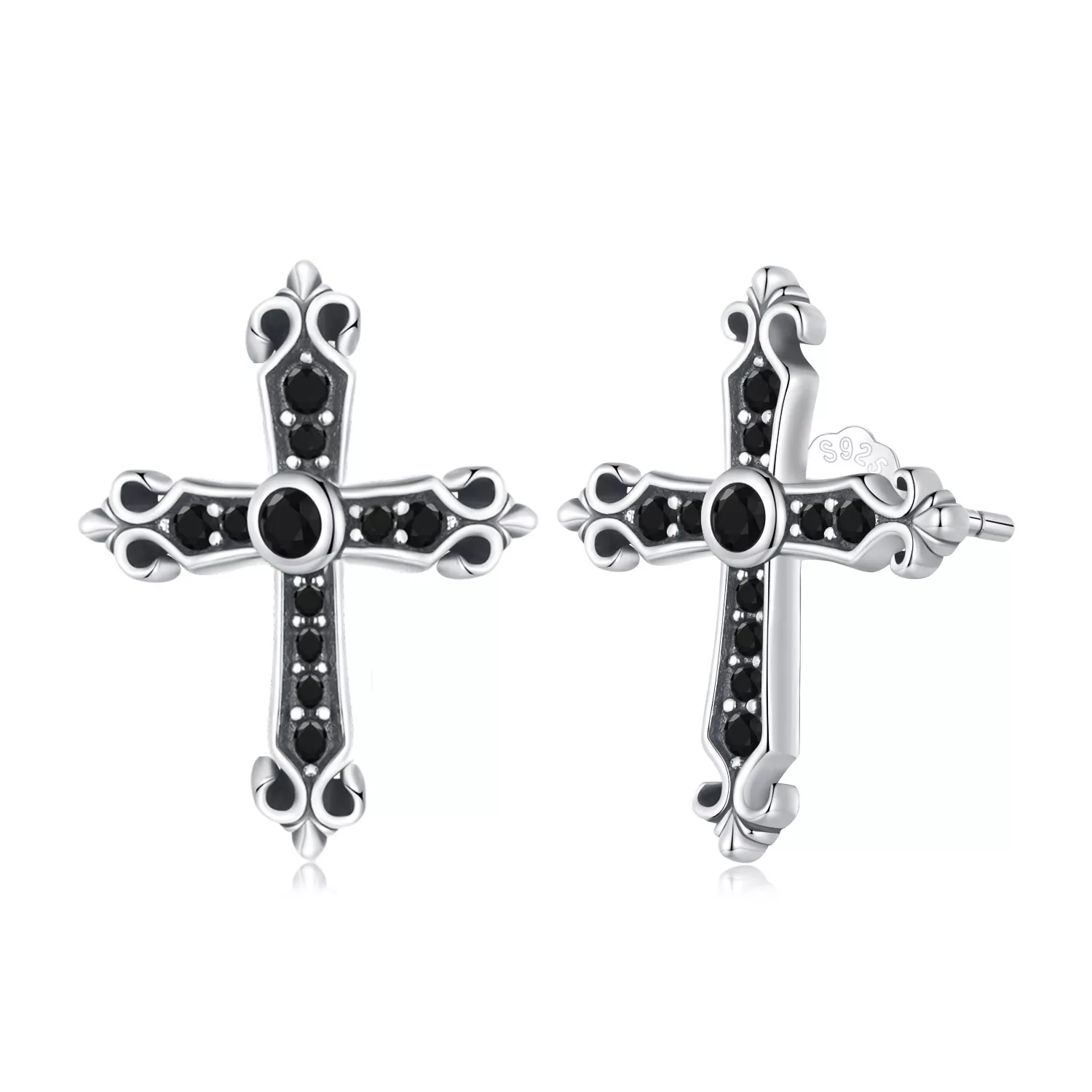 pandora tarzı vintage haçlı küpe sce1655
