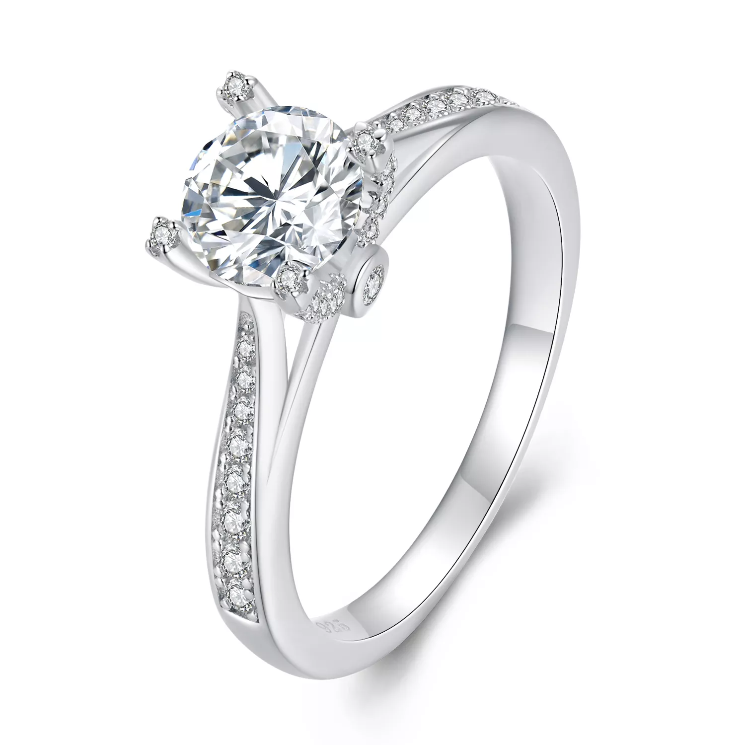 pandora tarzında zarif moissanite düğün yüzüğü msr026