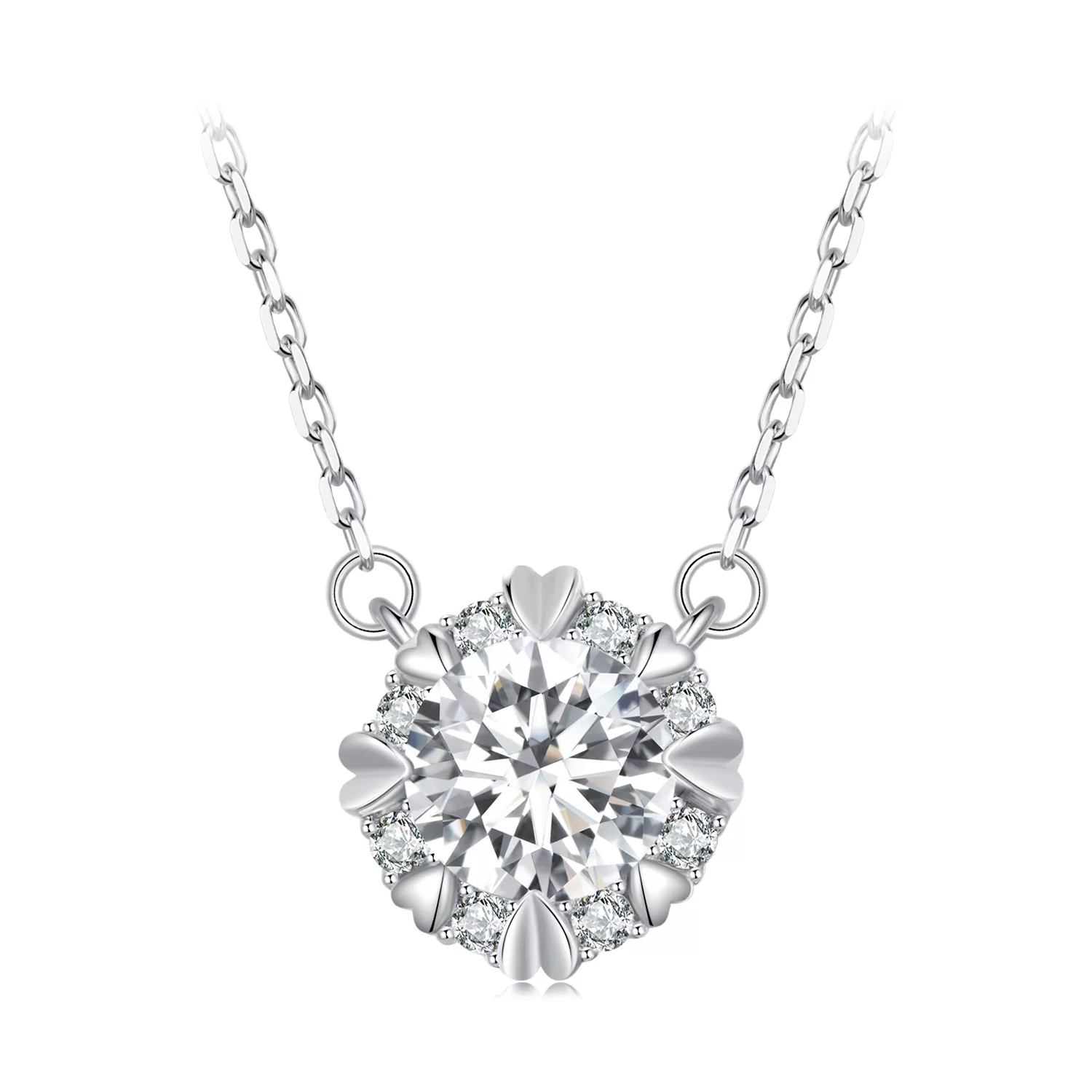 pandora tarzında zarif moissanite kolye bir sertifika msn011