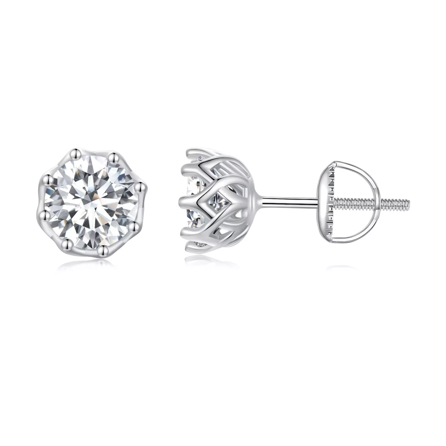 pandora tarzında zarif moissanite küpe i̇ki sertifika mse016 l