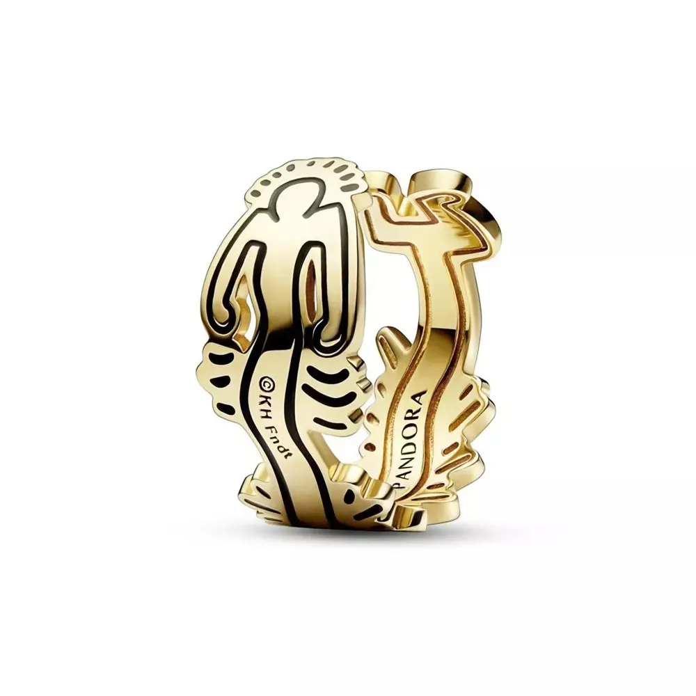 keith haring x pandora dalgalı figürlü açık halka 162226c01