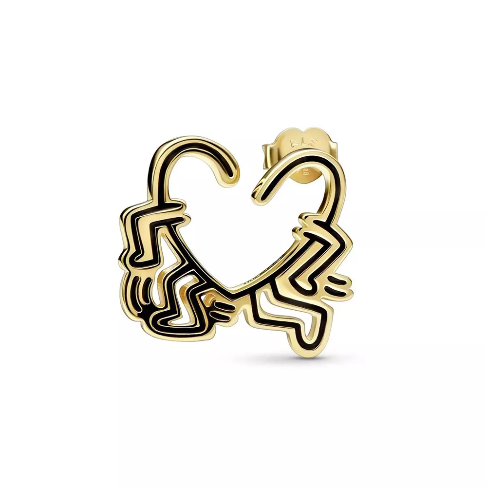 keith haring x pandora yürüyen kalpli saplama küpe 262221c01