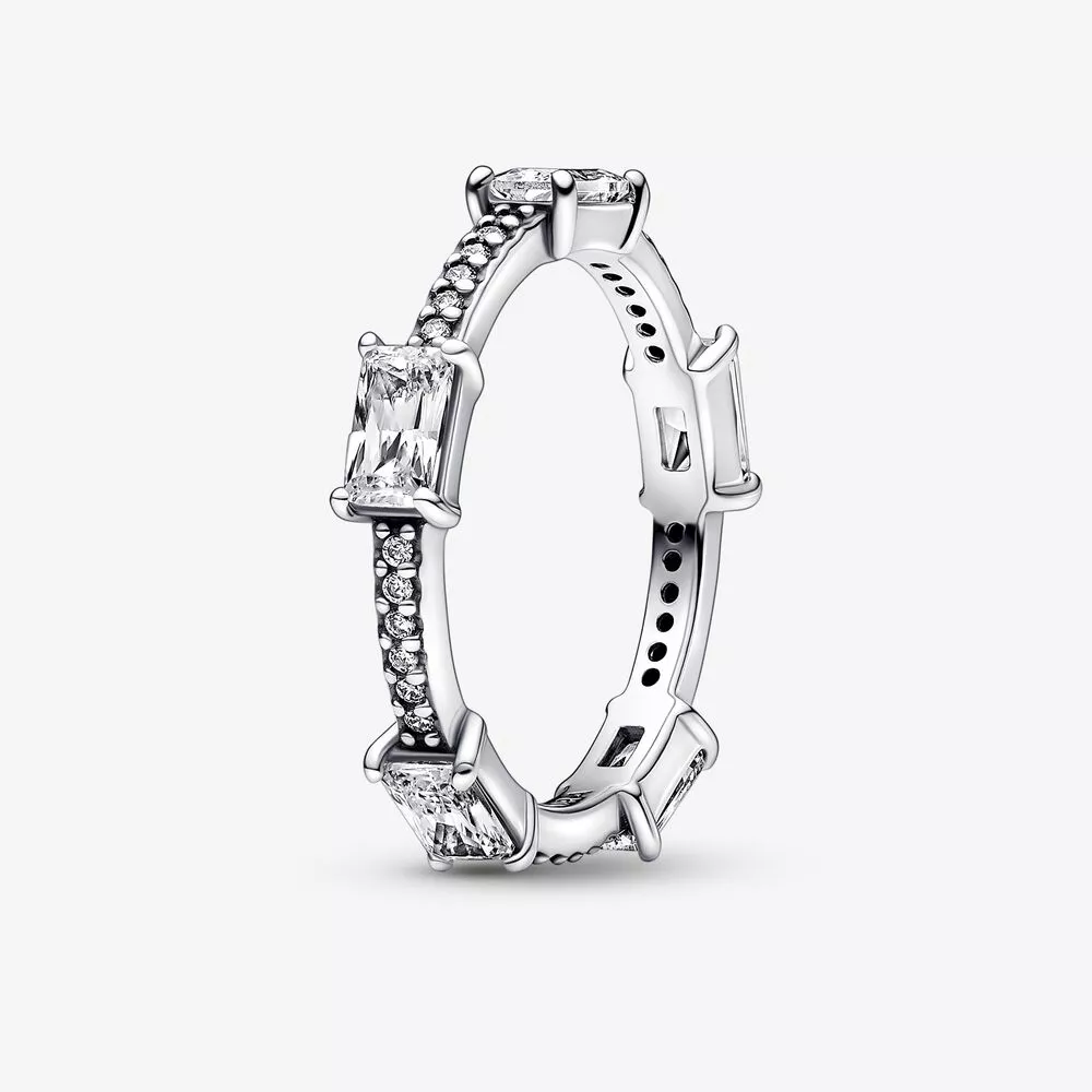 pandora dikdörtgen bars işıltılı pavé yüzük 192397c01