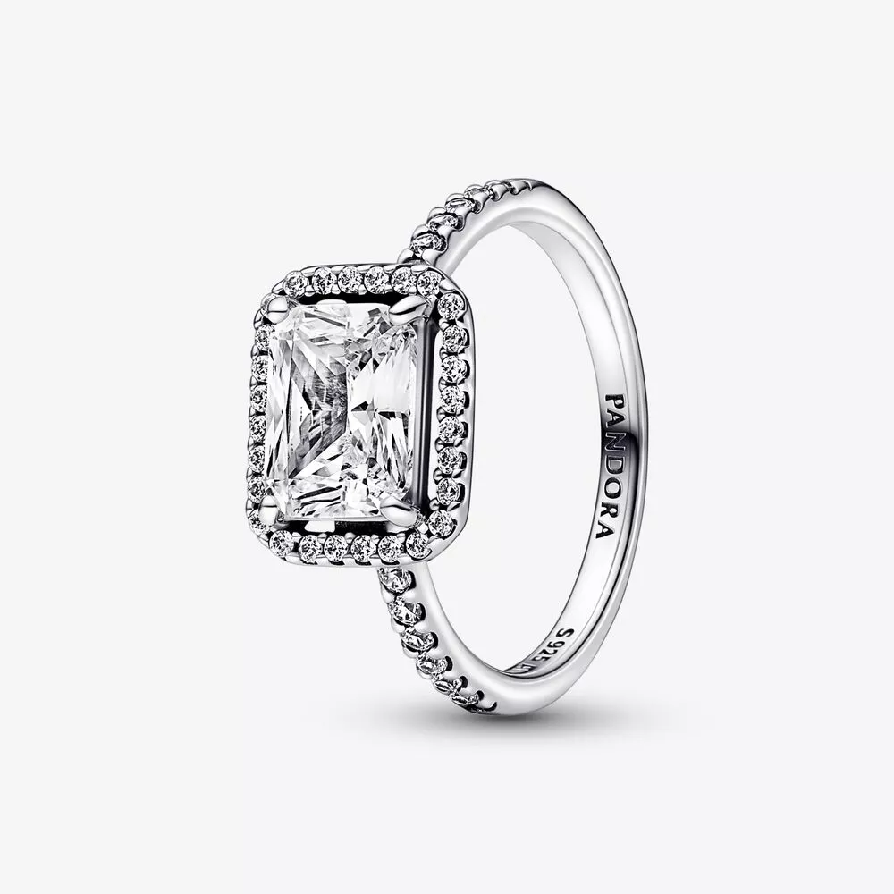 pandora dikdörtgen işıltılı halo yüzük 192391c01