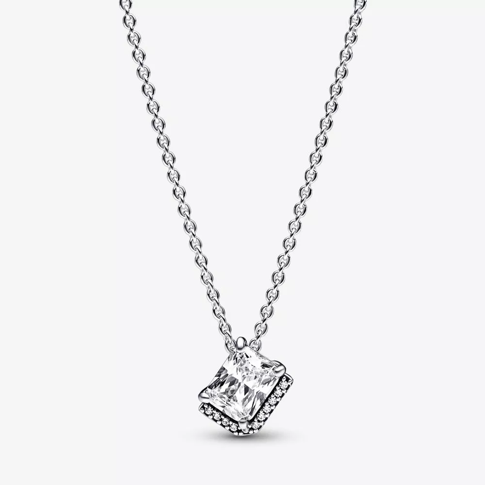 pandora dikdörtgen köpüklü halo collier kolye 392388c01