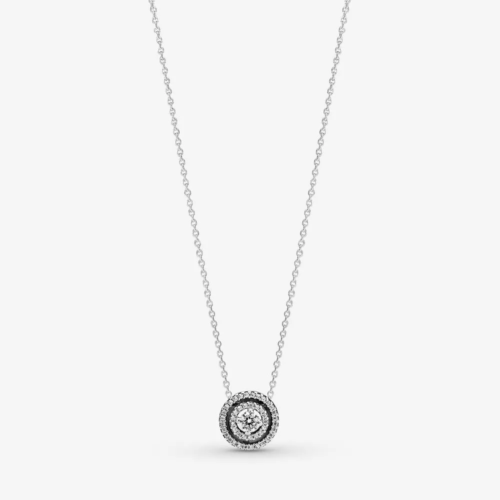 pandora işıltılı çift halo collier kolye 399414c0145