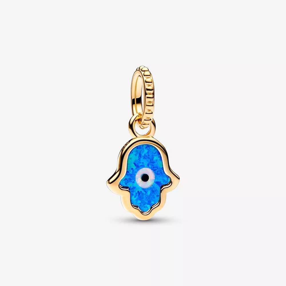 pandora opalescent mavi hamsa el sallantılı charm 762699c01