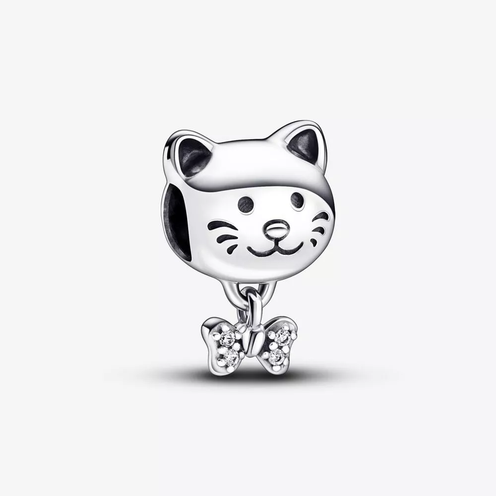 pandora pet kedi ve yay charmı 792255c01