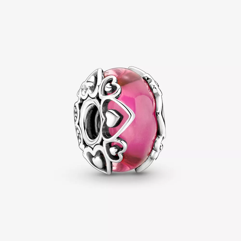 pandora reveal your love pembe murano cam charm 791159c00