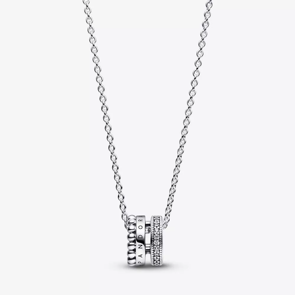 pandora signature logo pavé ve boncuklu kolye ve kolye 392311c01