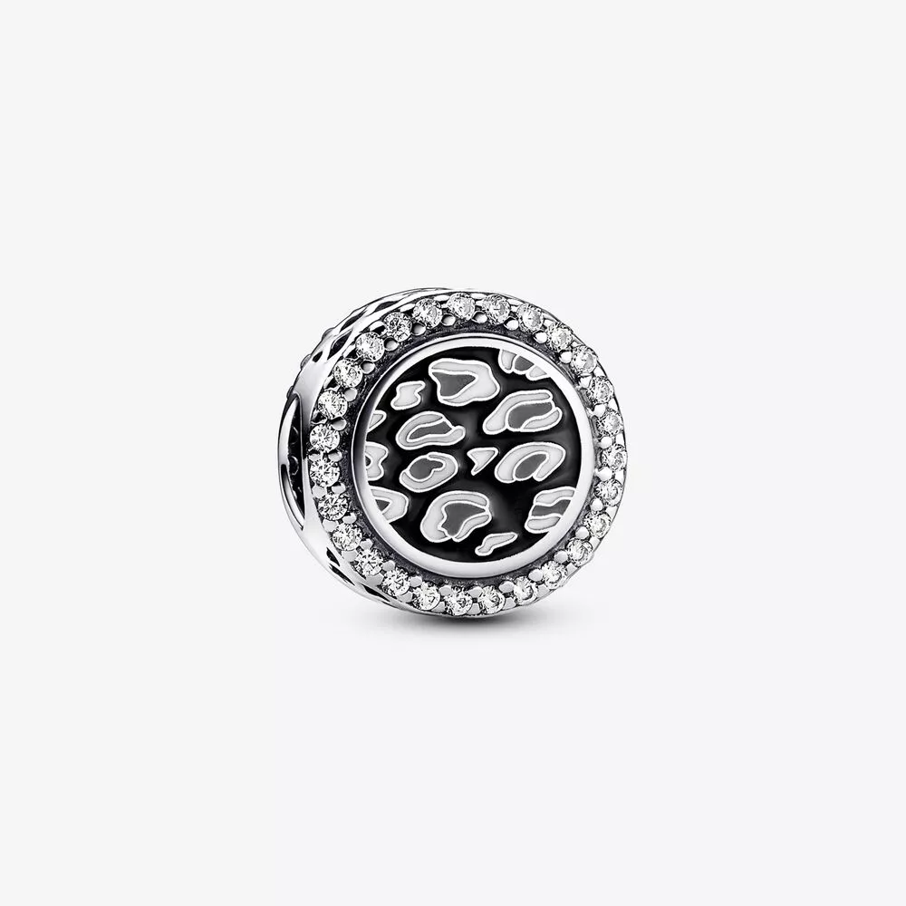pandora siyah leopar desenli gümüş charm 792016cz_e023
