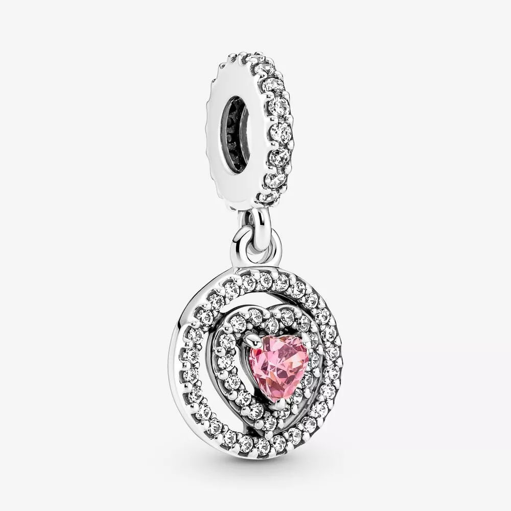 pandora sparkling double halo kalp sallantılı charm 791476c01