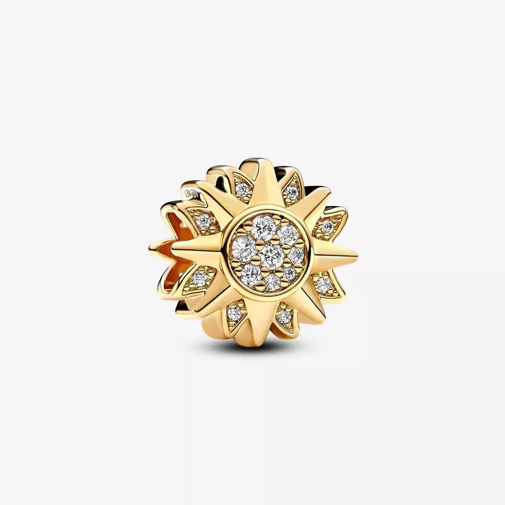 pandora sun 14k altın kaplama berrak kübik zirkonlu charm 762839c01