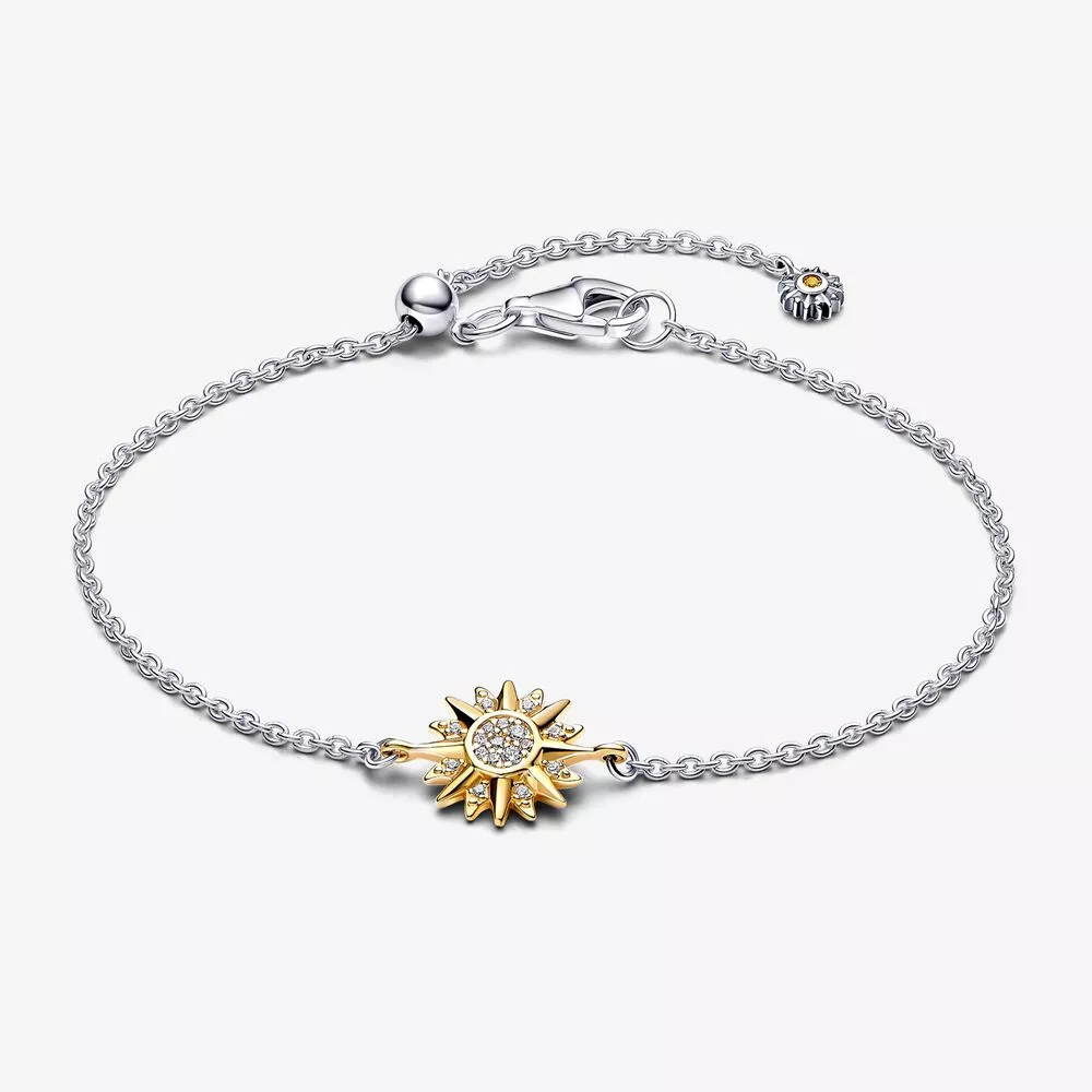 pandora sun saf gümüş ve 14k altın kaplama bileklik 562837c01