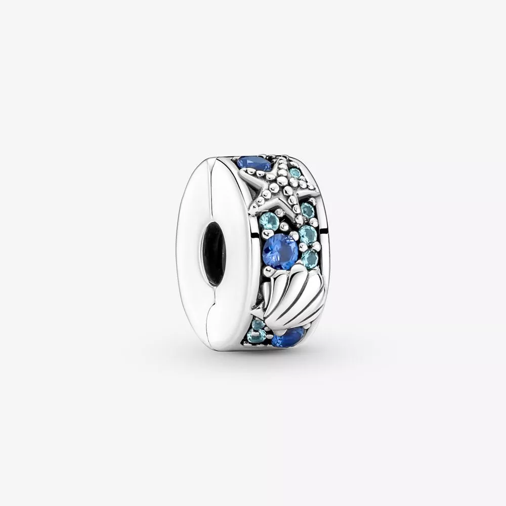 pandora tropikal denizyıldızı ve kabuk klip charm 791678c01