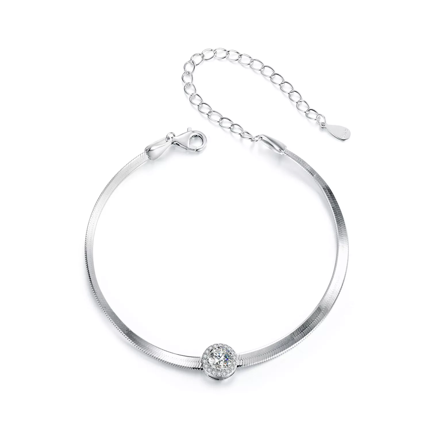 pandora stil 05ct mozanit yılan kemiği bileklik tek sertifika msb011