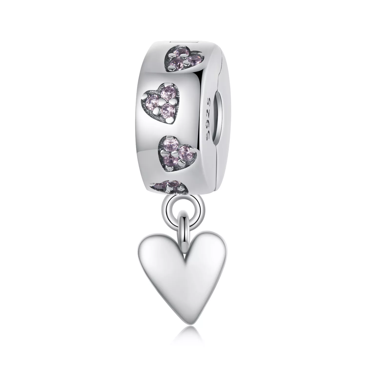 pandora stil akıllı kalp silikon toka charm scc2694