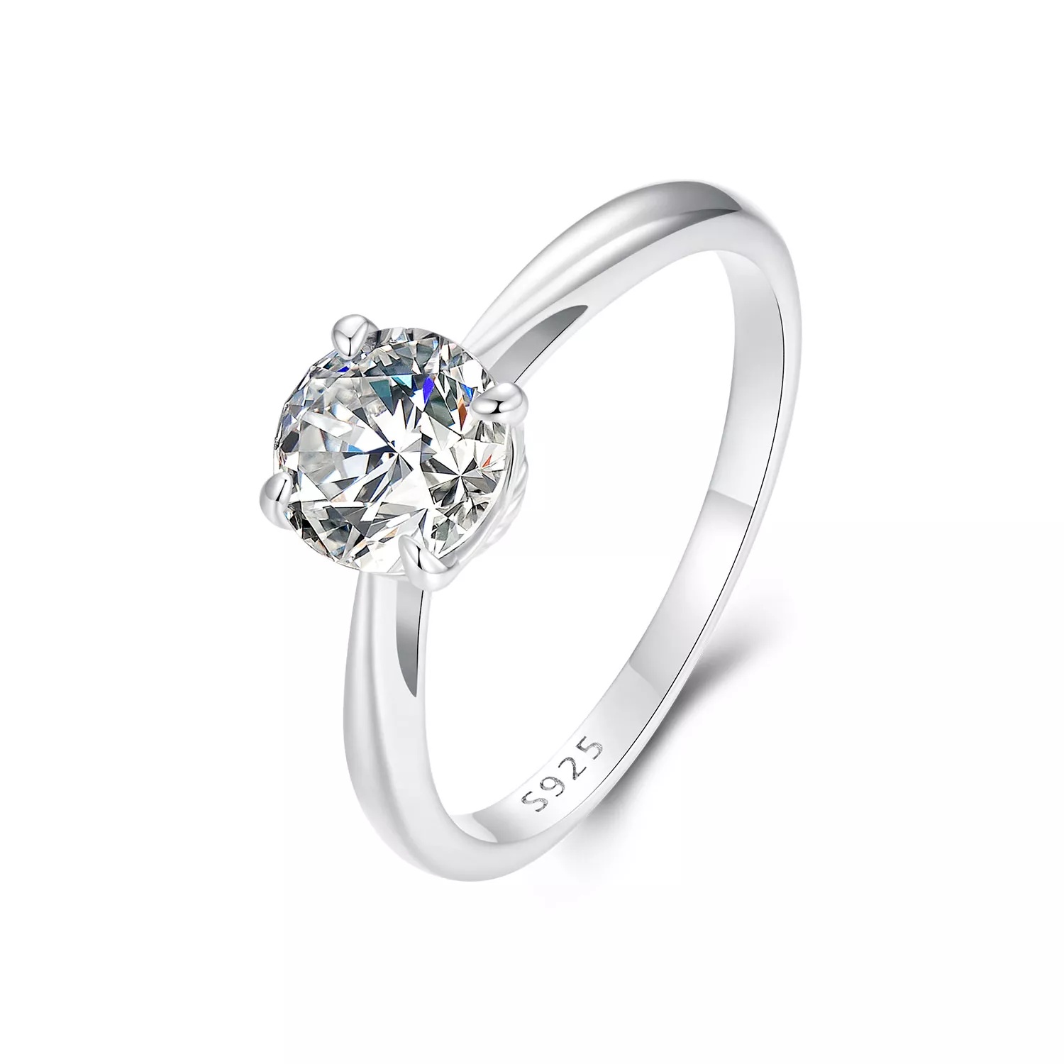 pandora style sparkling 1ct mozanit yüzük tek sertifika msr044