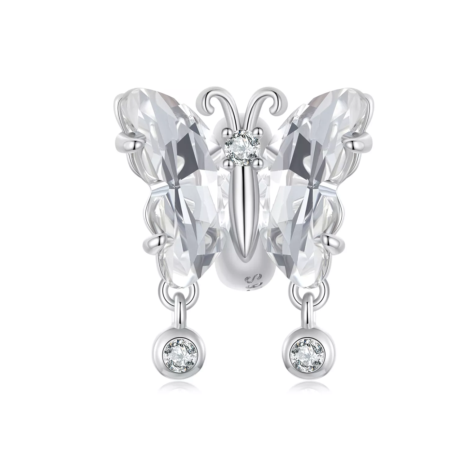 pandora tarzı işıltılı kelebek charm bsc965