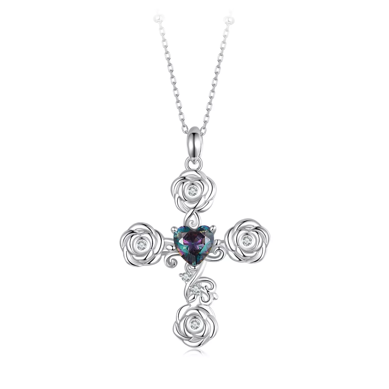 pandora stil gül haç kolye bsn379