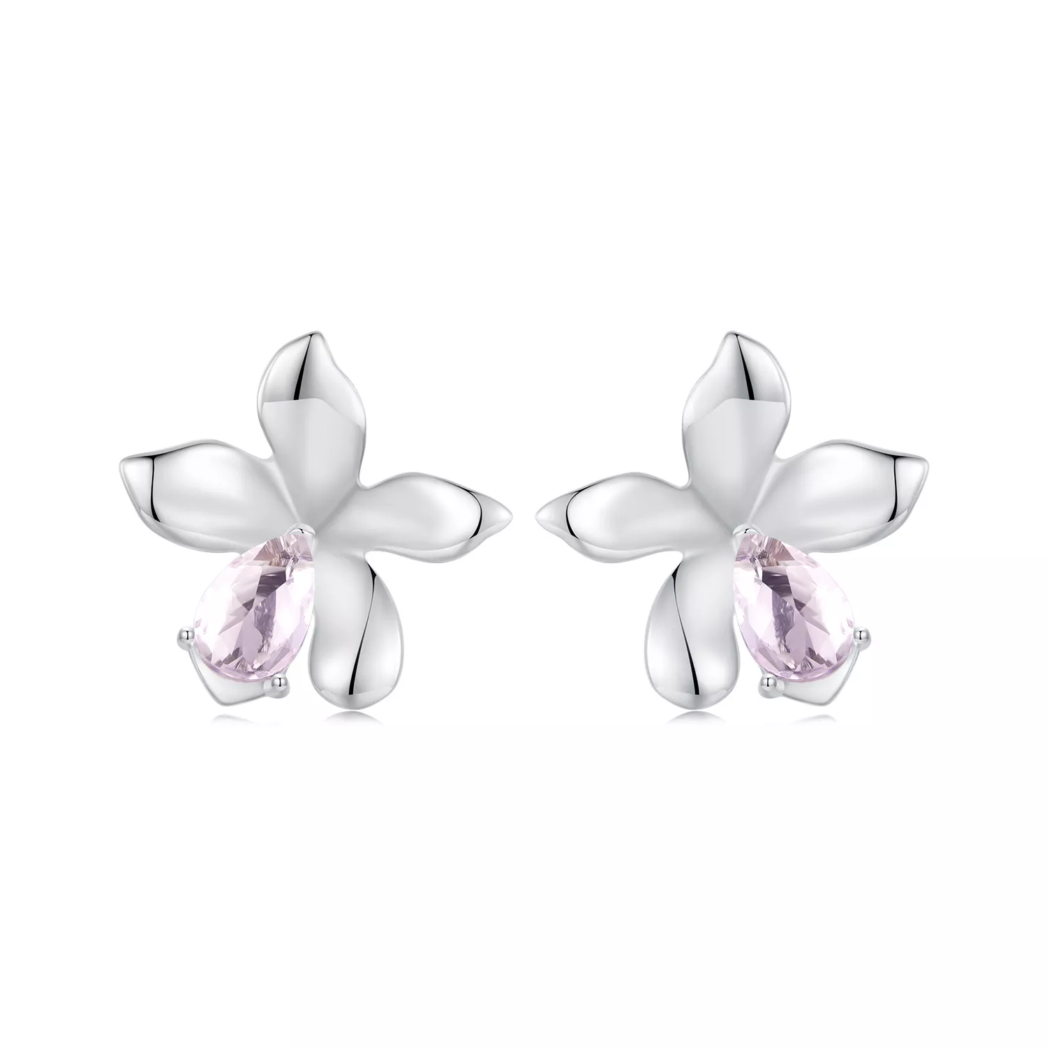 pandora stil pembe çiçek küpe sce1723