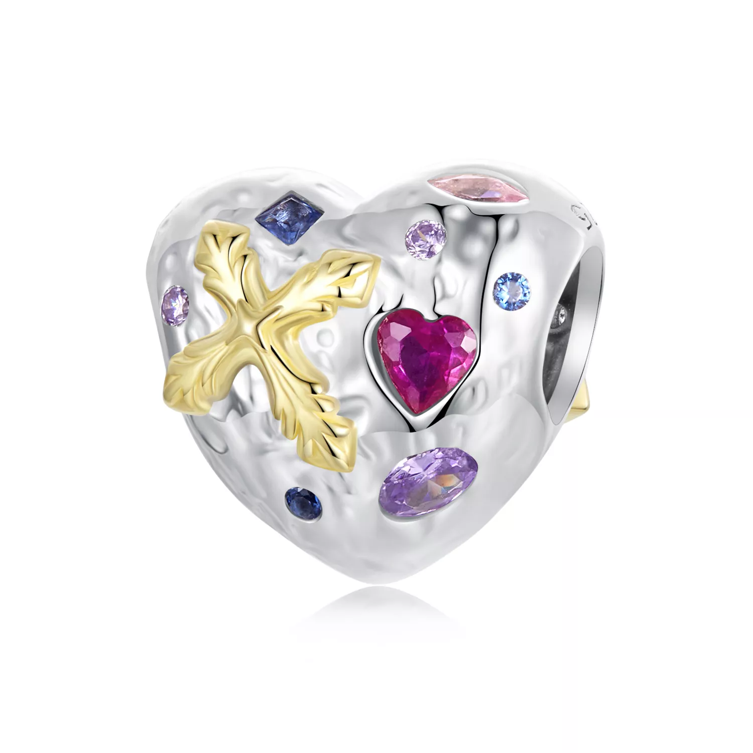 pandora stil vintage çapraz kalp charm bsc1006
